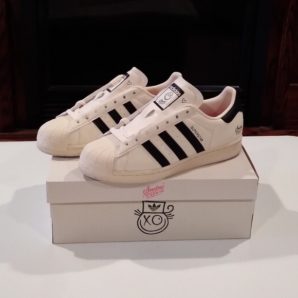 Adidas Superstar x Andre Saraiva Size 8 mens Cream and Black - Picture 2 of 9